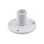 Base antenna fissa bianca in plastica con filettatura e flangia rotonda con 4 fori di fissaggio | Onautica