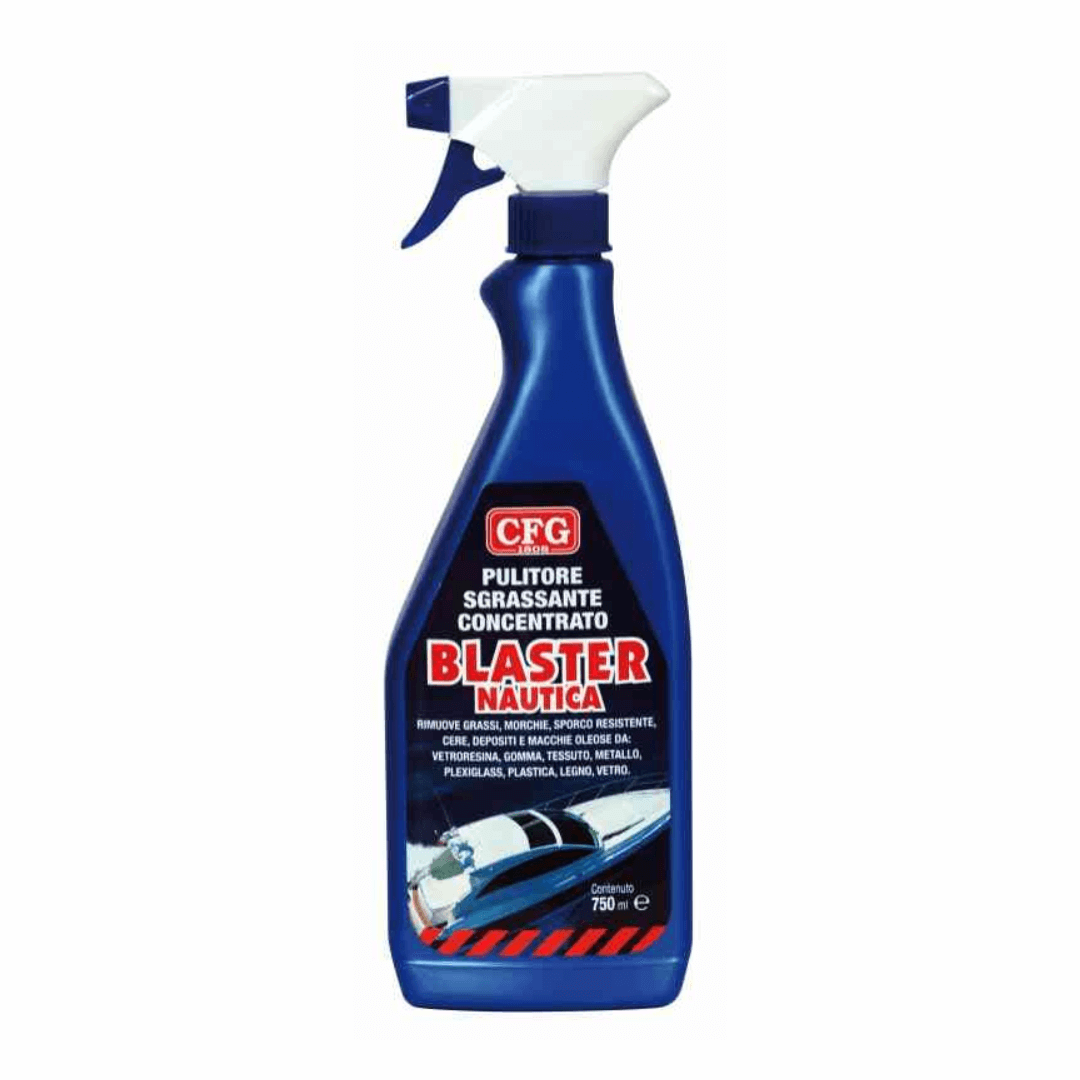 Spray pulitore sgrassante concentrato CFG Blaster Nautica 750ml, flacone blu con trigger bianco | Onautica