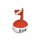 Boa sub rotonda arancione e bianca con bandiera subacquea rossa, diametro 380mm, scritta SUB | Onautica