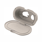 Box doccetta miscelatore SM ovale in plastica grigia con coperchio aperto, incasso 70x115 mm | Onautica