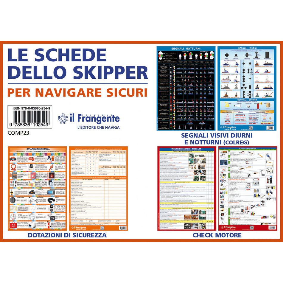Copertina Le Schede dello Skipper, 3 schede A4 plastificate, Edizioni il Frangente