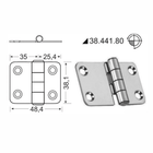 Scheda tecnica cerniera nodo sporgente inox 60,4x38,1 mm con disegno quotato e foto reale | Onautica