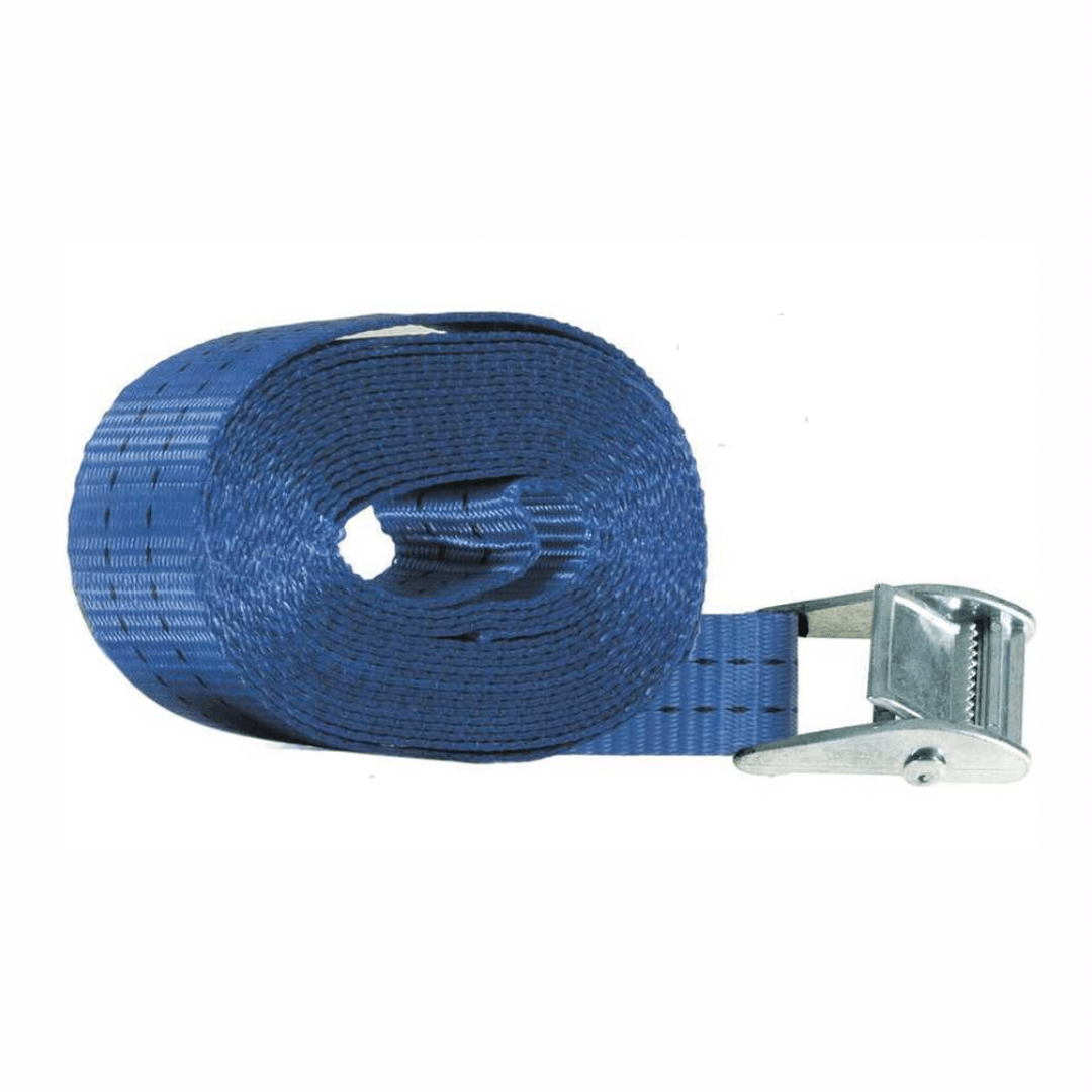 Cinghia tensionatrice blu in poliestere arrotolata con fibbia in acciaio inox, 4 mt, portata 250 kg | Onautica
