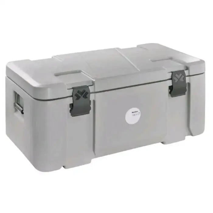 Contenitore isotermico Maillon grigio chiaro con chiusure a leva, maniglie laterali e coperchio rigido | Onautica