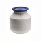 Contenitore waterproof 15 lt bianco in plastica con coperchio blu a vite, forma ovoidale | Onautica