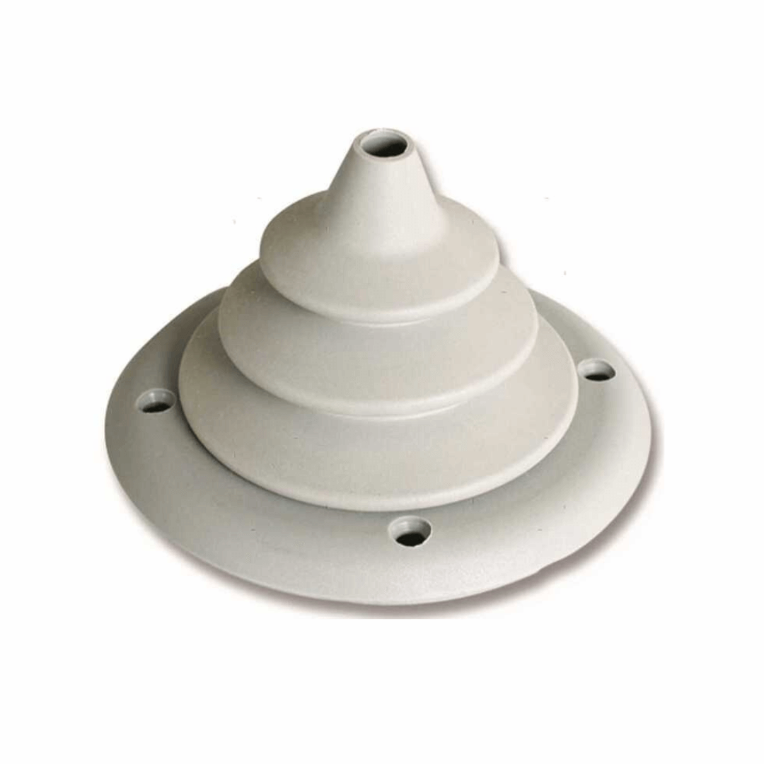 Cuffia passaparatia tonda bianca in gomma con base flangiata e foro centrale | Onautica