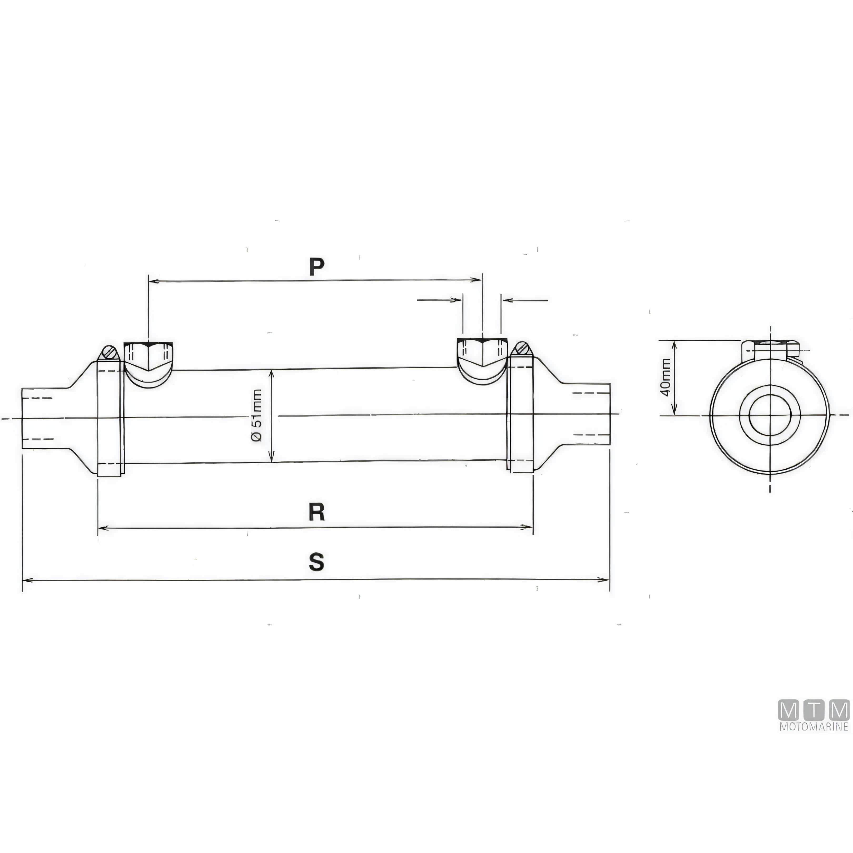 Bowman refrigerante olio DC in lega di Nichel — DC60 - Foro olio 3/8" - Foro acqua Ø22 mm