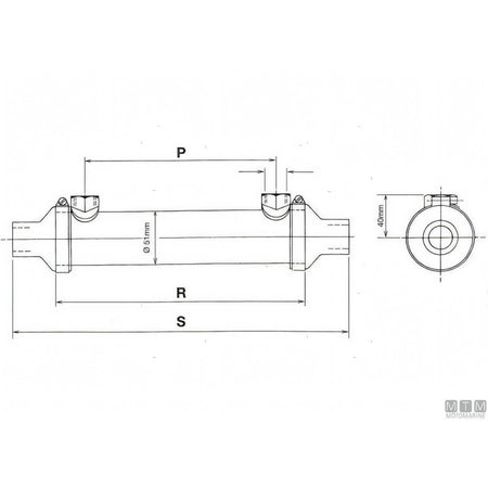 Bowman refrigerante olio DC in lega di Nichel — DC60 - Foro olio 3/8" - Foro acqua Ø22 mm