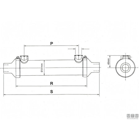 Bowman refrigerante olio DC in lega di Nichel — DC60 - Foro olio 3/8" - Foro acqua Ø28 mm