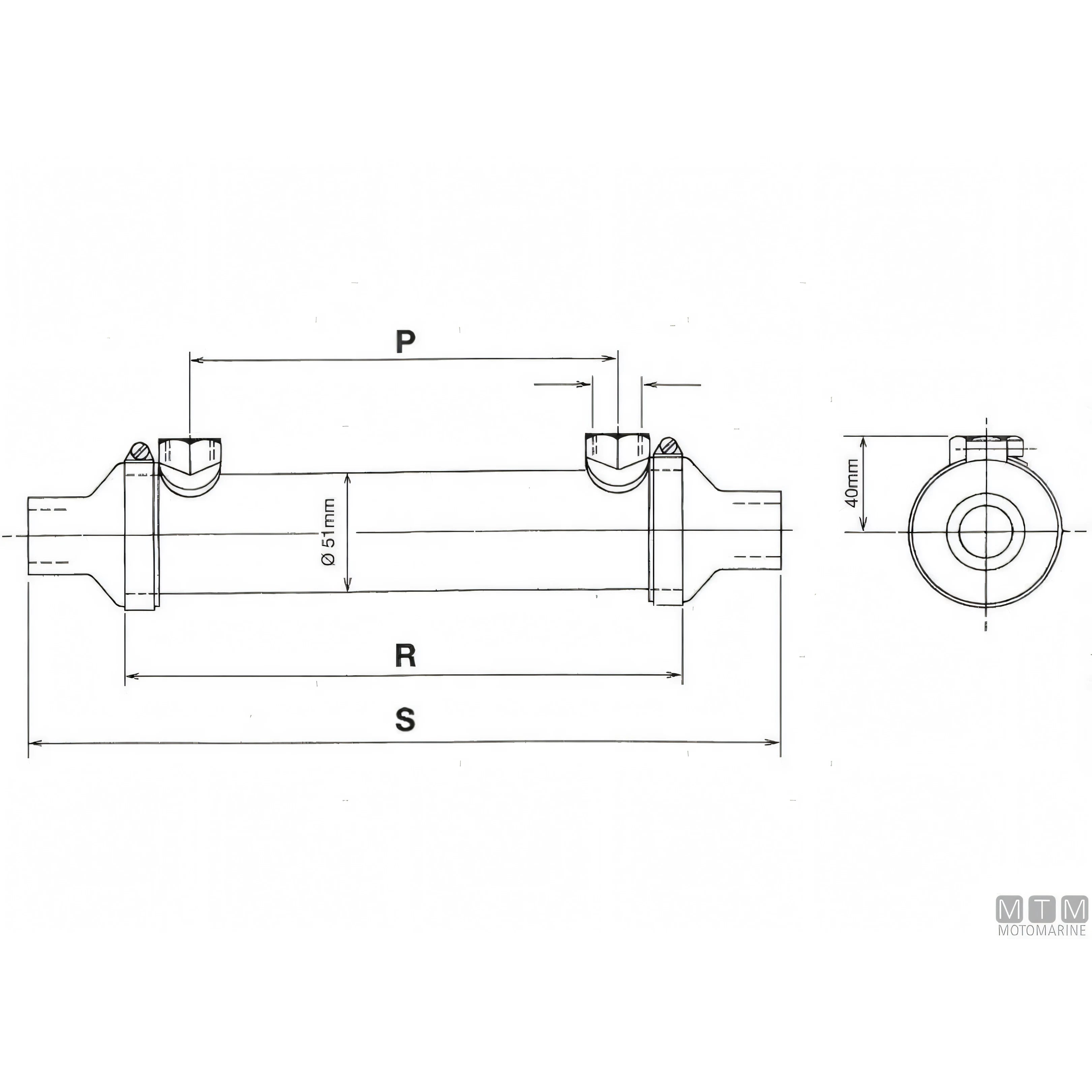 Bowman refrigerante olio DC in lega di Nichel — DC90 - Foro olio 3/8" - Foro acqua Ø22 mm