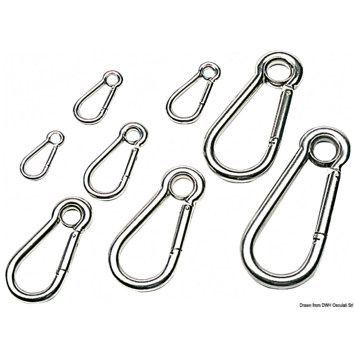 Moschettone con occhio Osculati in acciaio inox AISI 316 lucidato a specchio