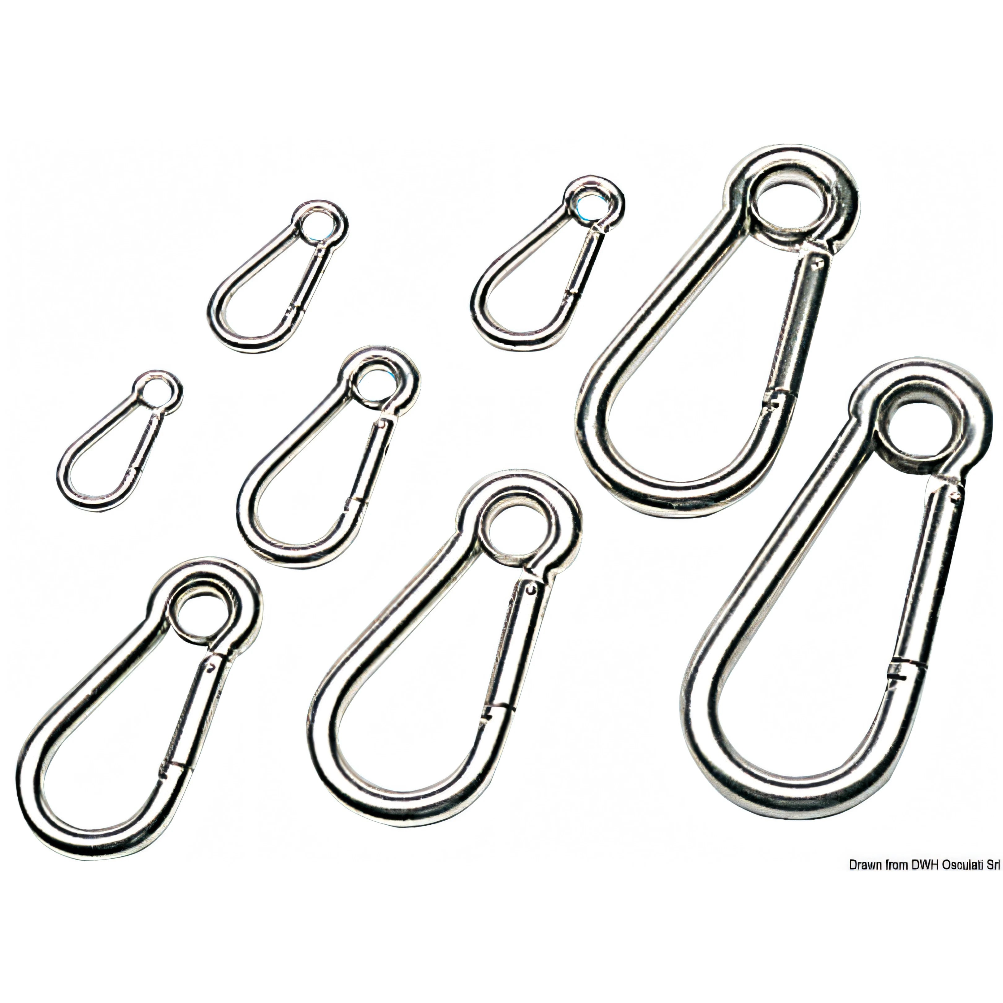 Moschettone con occhio Osculati in acciaio inox AISI 316 lucidato a specchio