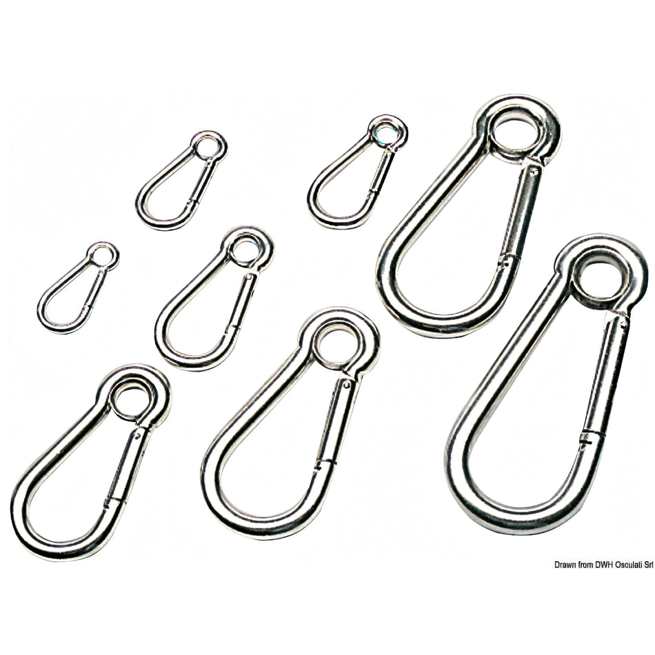 Moschettone con occhio Osculati in acciaio inox AISI 316 lucidato a specchio