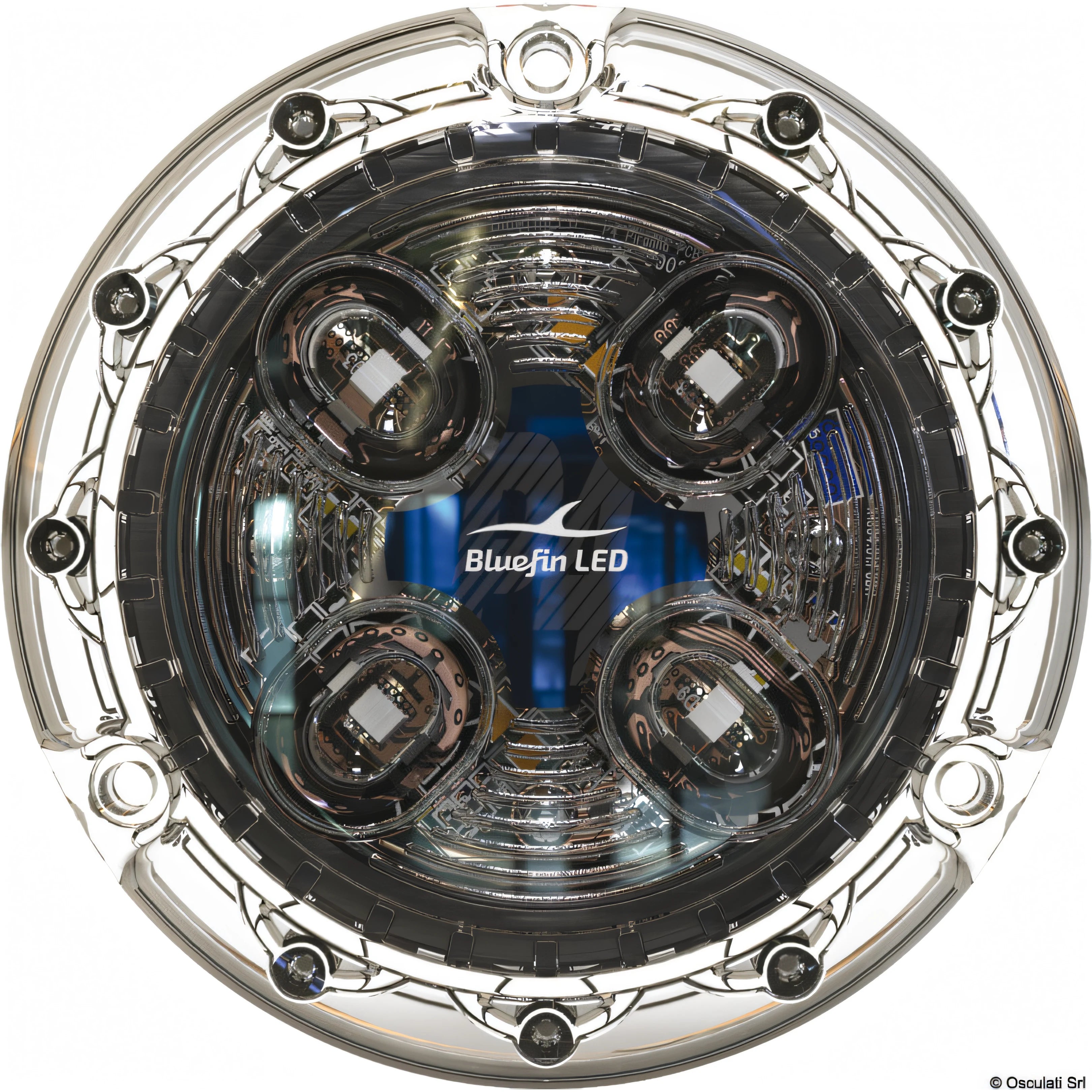 Luce subacquea LED Bluefin Piranha P4 Polymer in polimero per carena e specchio di poppa