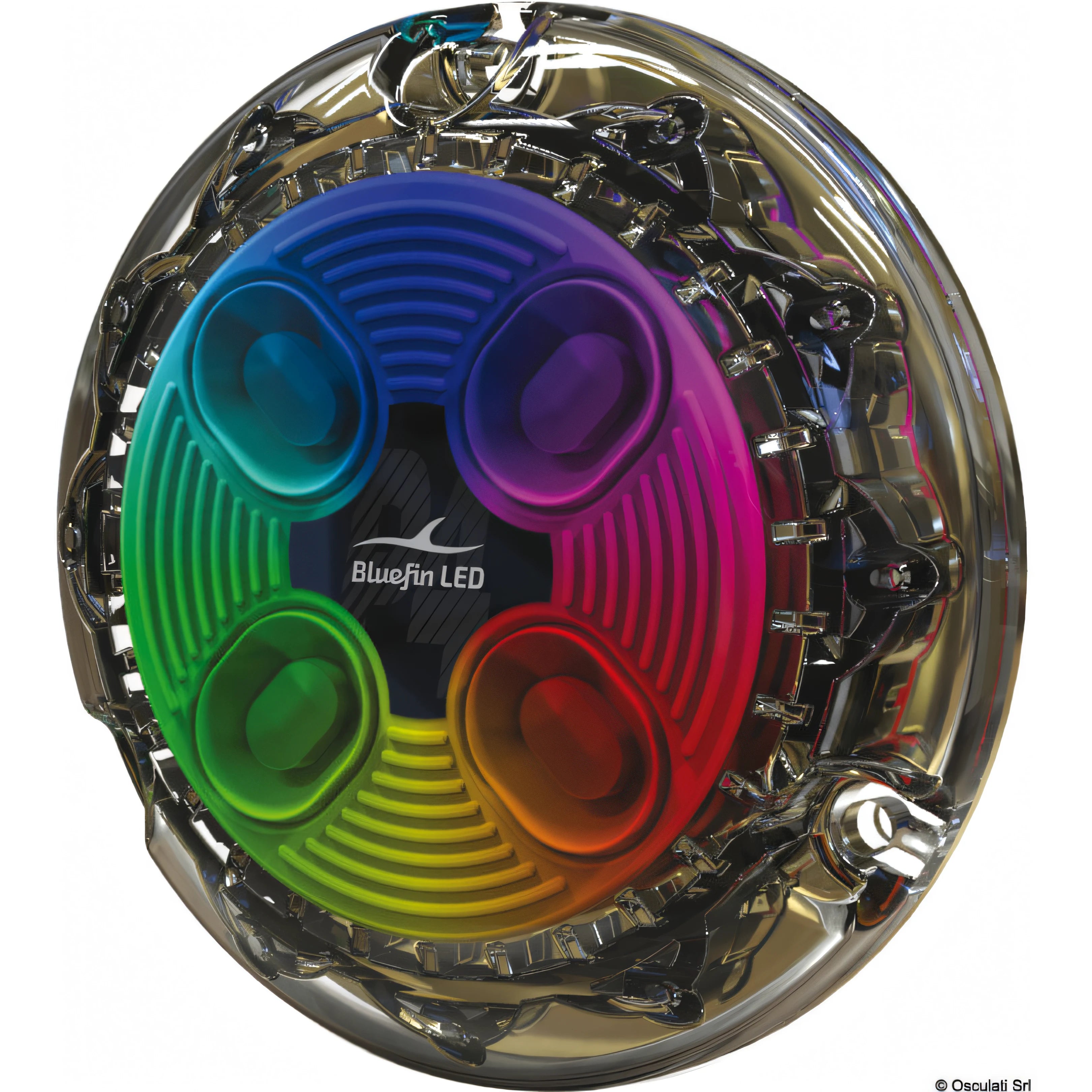 Luce subacquea LED Bluefin Piranha P4 Hi-Power in bronzo per carena di barca
