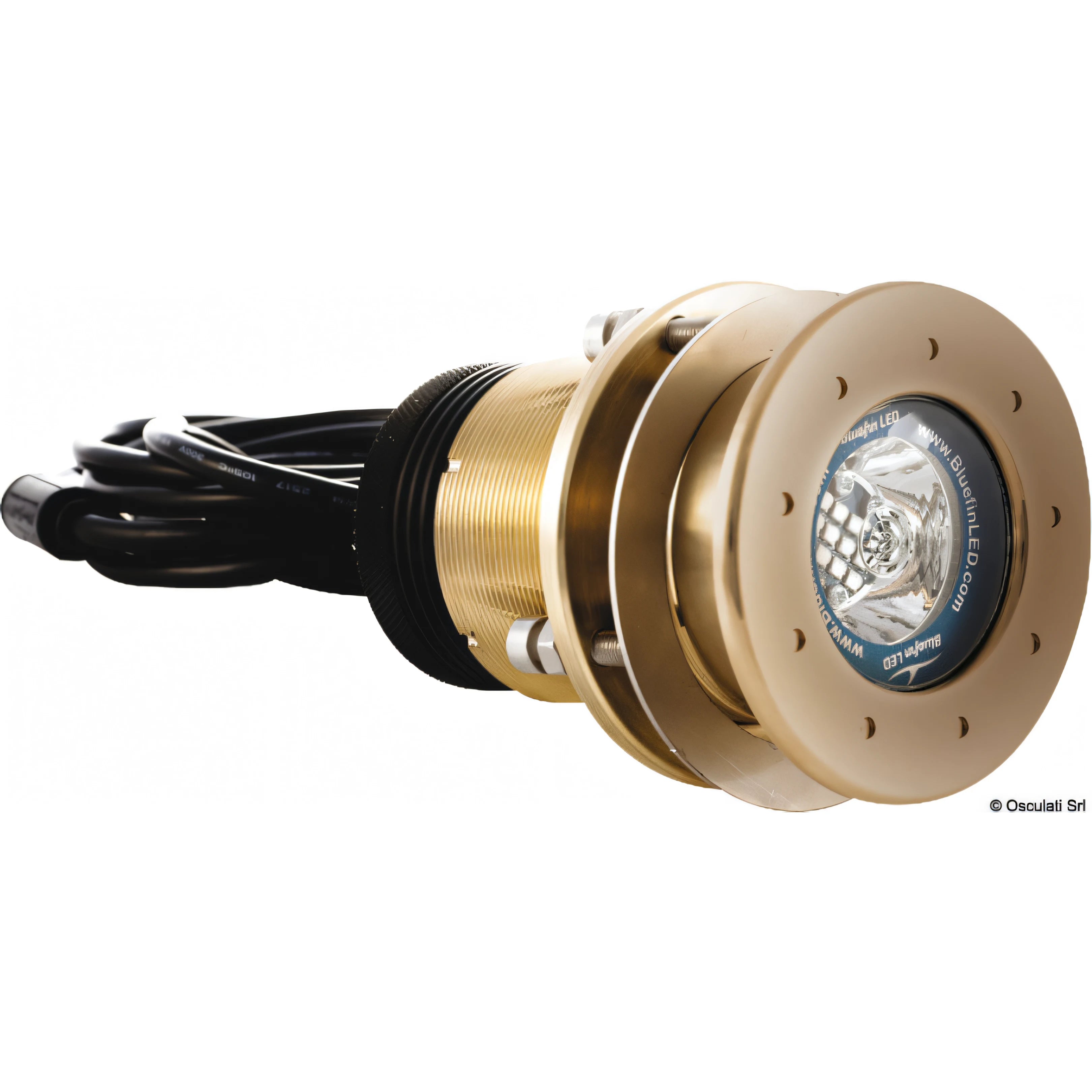 Luce subacquea passante LED Bluefin Mako M12 in bronzo per carena di barca