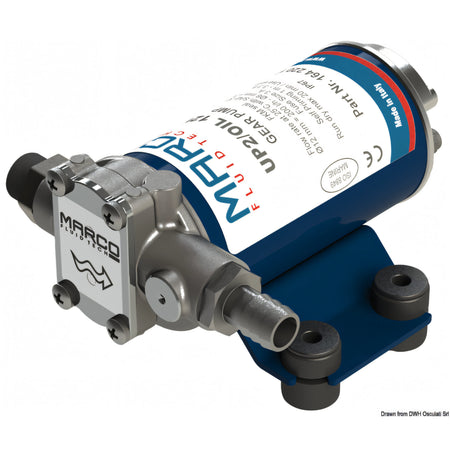 Elettropompa Marco UP2/OIL 12V a ingranaggi in bronzo per travaso olio