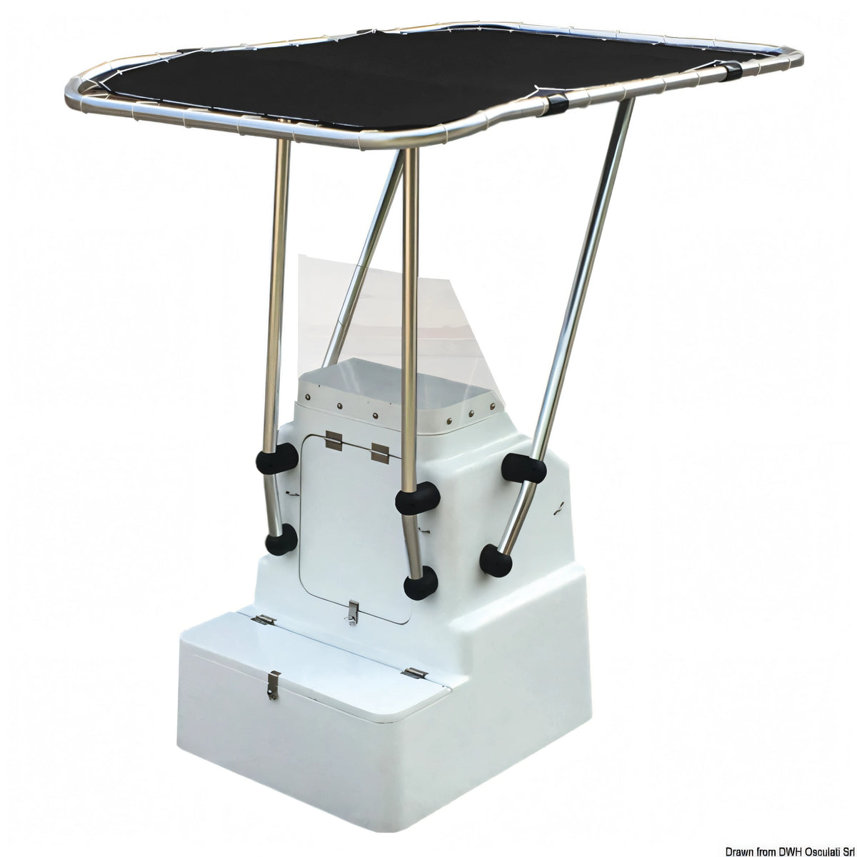 T-Top professionale Osculati in alluminio con tubo Ø 44 mm e raccordi in resina