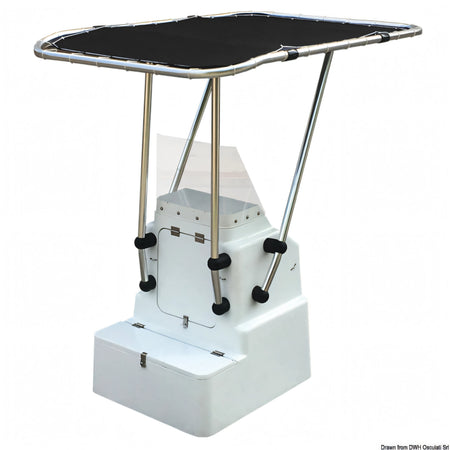 T-Top professionale Osculati in alluminio con tubo Ø 44 mm e raccordi in resina