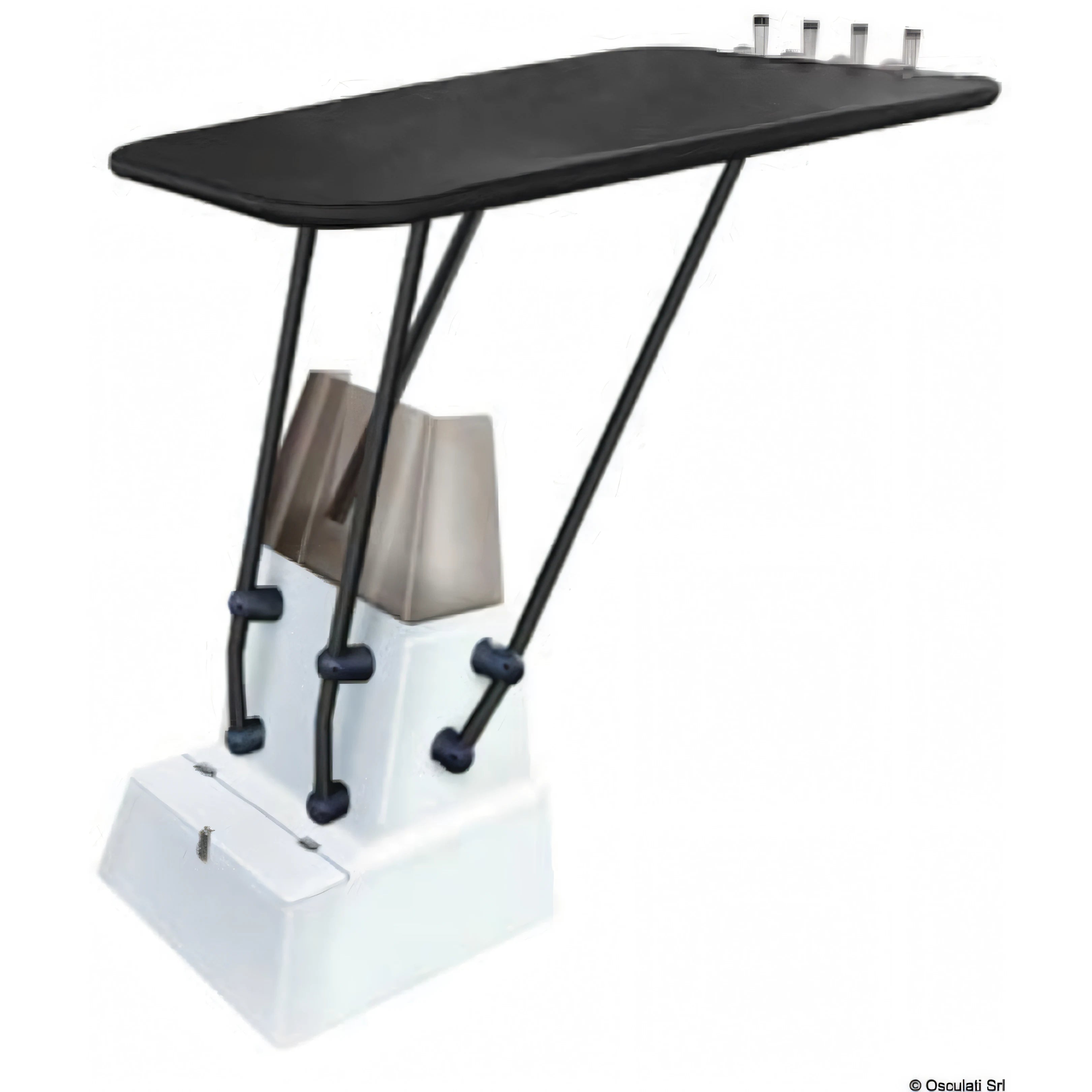 T-Top professionale Heavy Duty Osculati nero con telo nero ATLAS e tubo Ø 44 mm