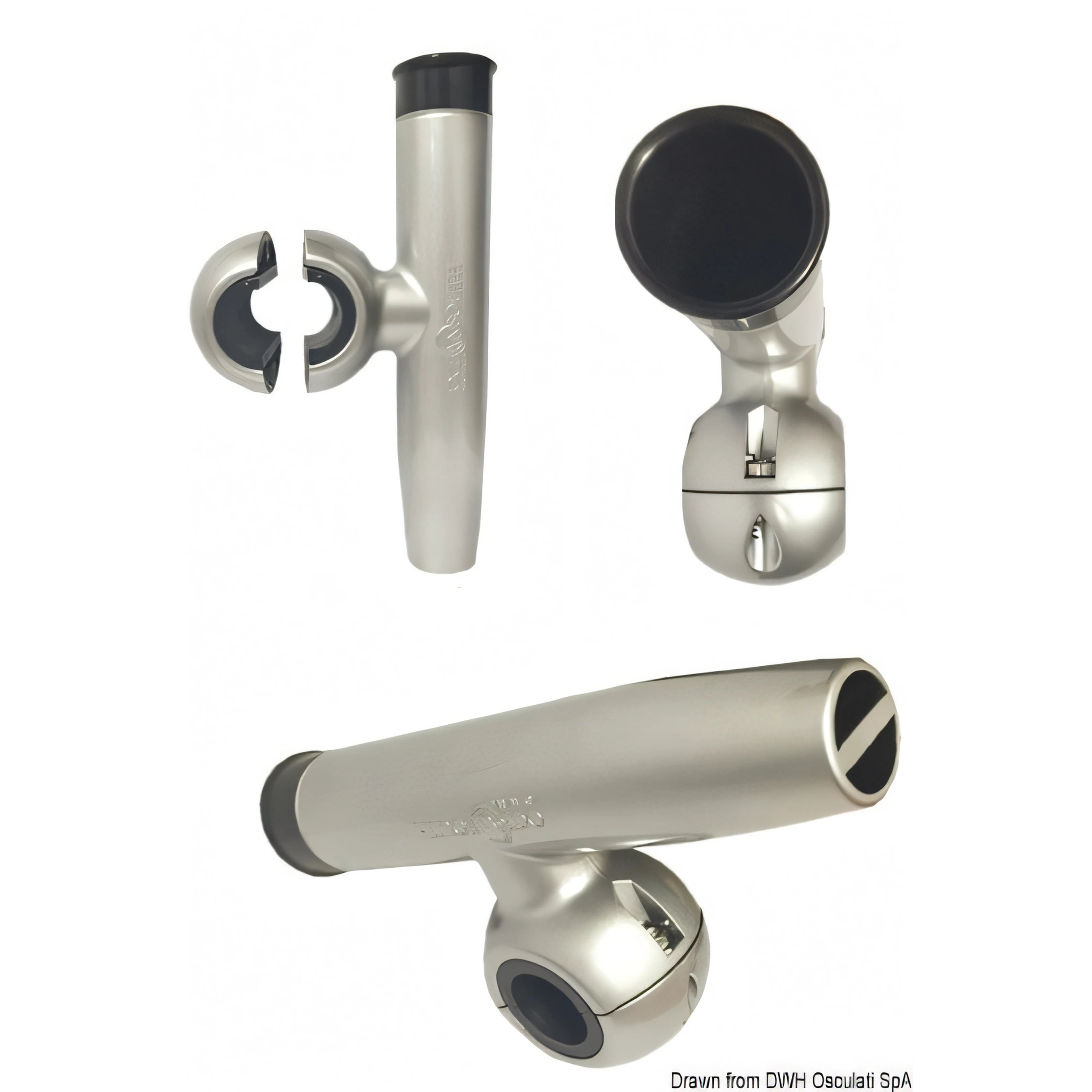 Portacanna Osculati per tubo Ø 32 mm da T-Top in lega leggera