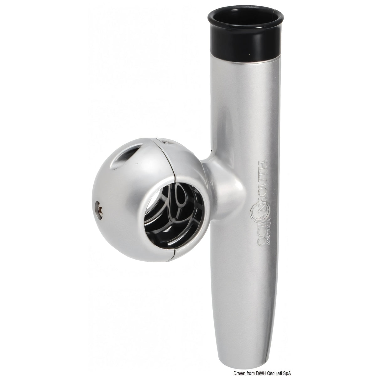 Portacanna Osculati in nylon nero per T-Top professionale con tubo Ø 44 mm