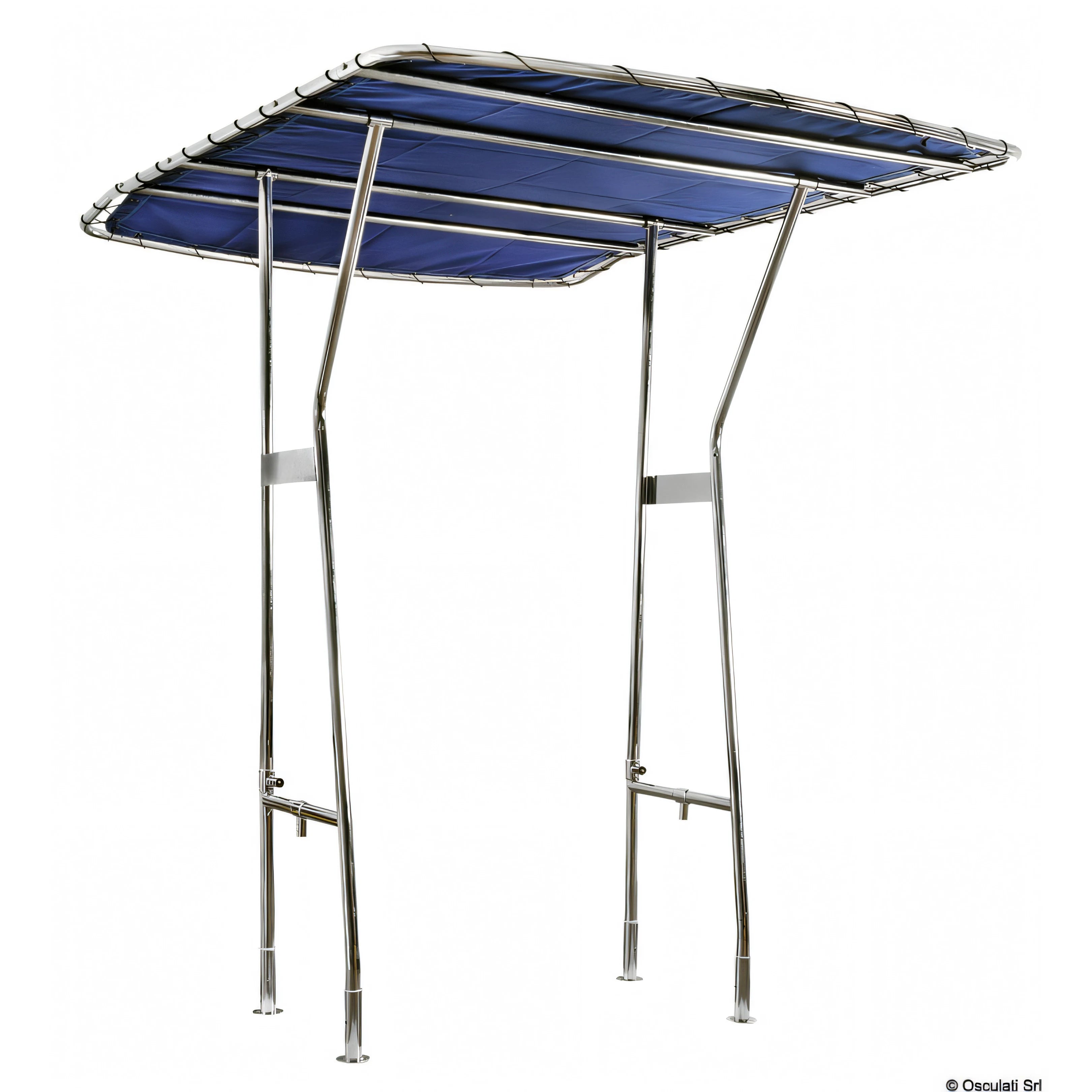 T-Top Osculati in acciaio inox AISI 316 lucidato Ø 35 mm con telo blu