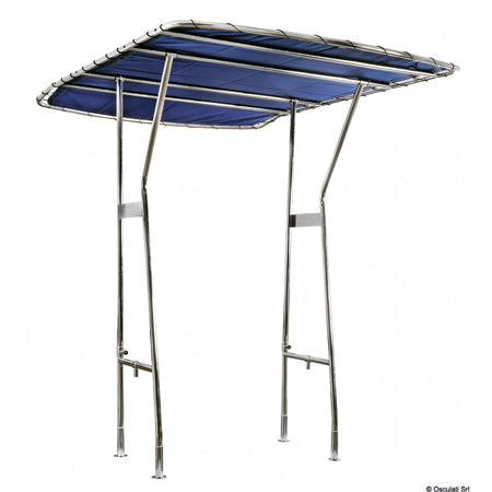 T-Top Osculati in acciaio inox AISI 316 lucidato Ø 35 mm con telo blu