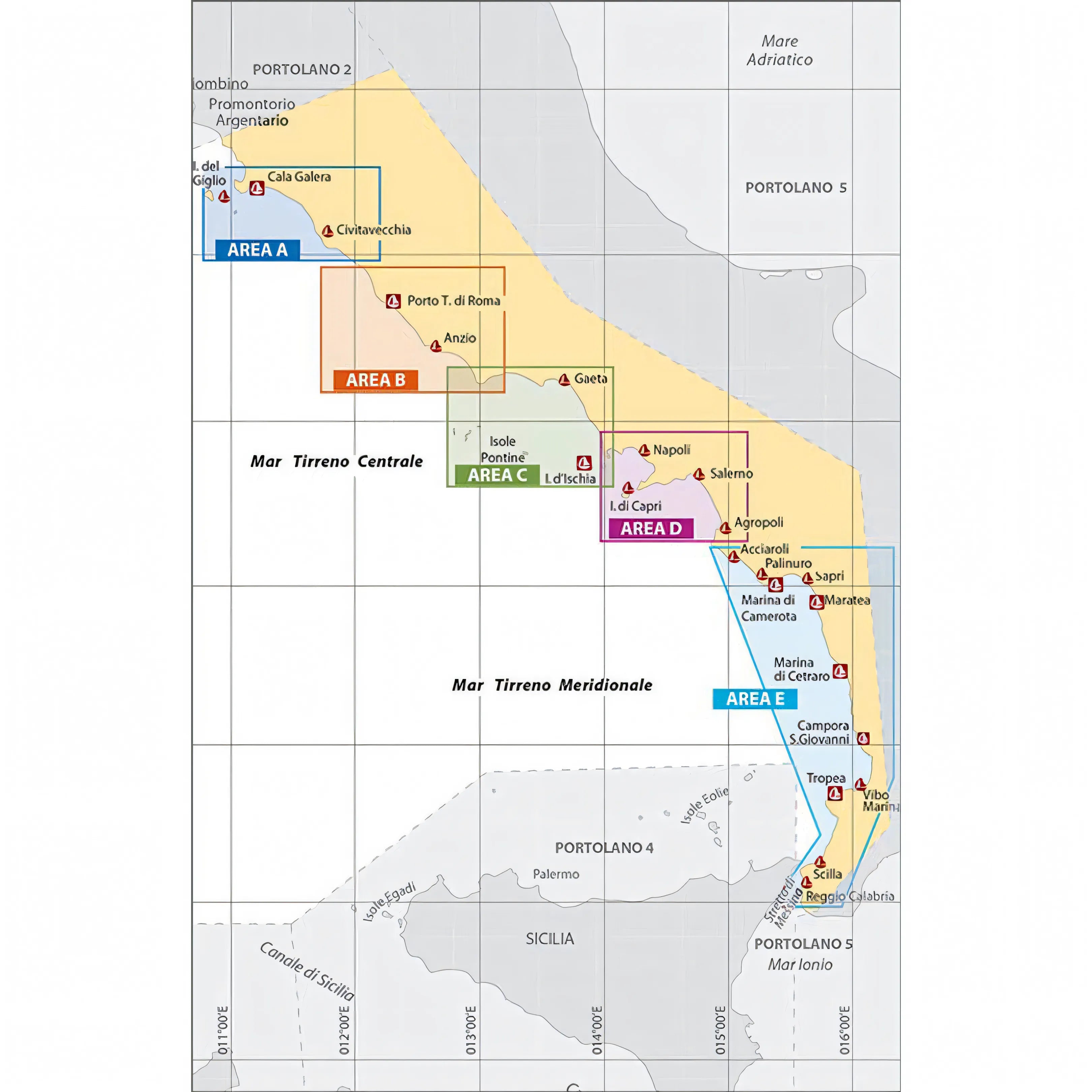 3 - Mar Tirreno dall'Argentario a Punta Pellaro - Portolano Cartografico 4ª Edizione 2023