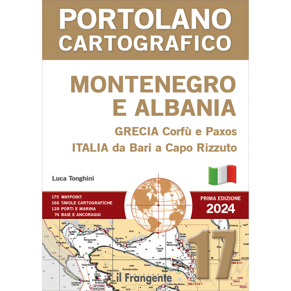 Copertina Portolano cartografico 17 Montenegro e Albania edizione 2024 di Luca Tonghini, Edizioni il Frangente