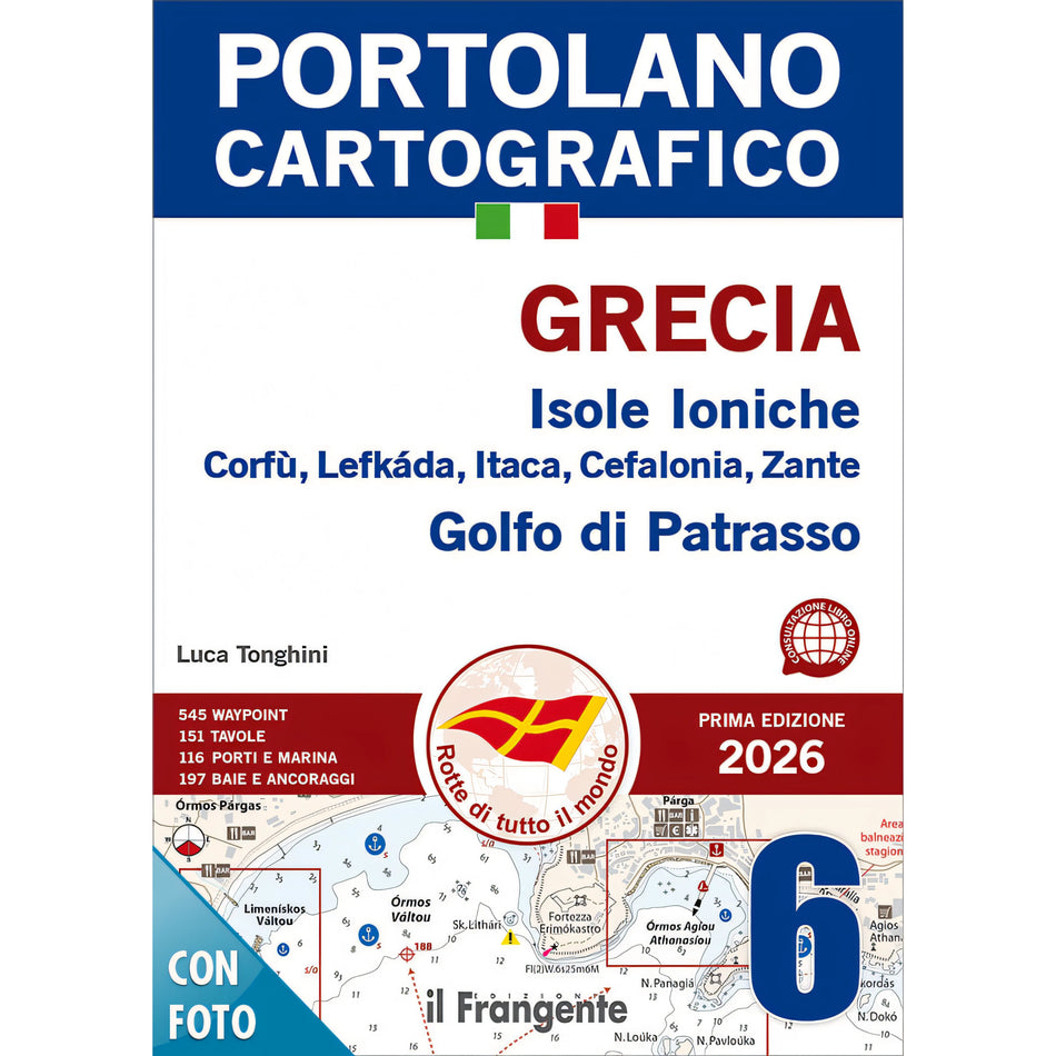 Copertina Portolano cartografico 6 Grecia Isole Ioniche I edizione 2026 di Luca Tonghini, Edizioni il Frangente