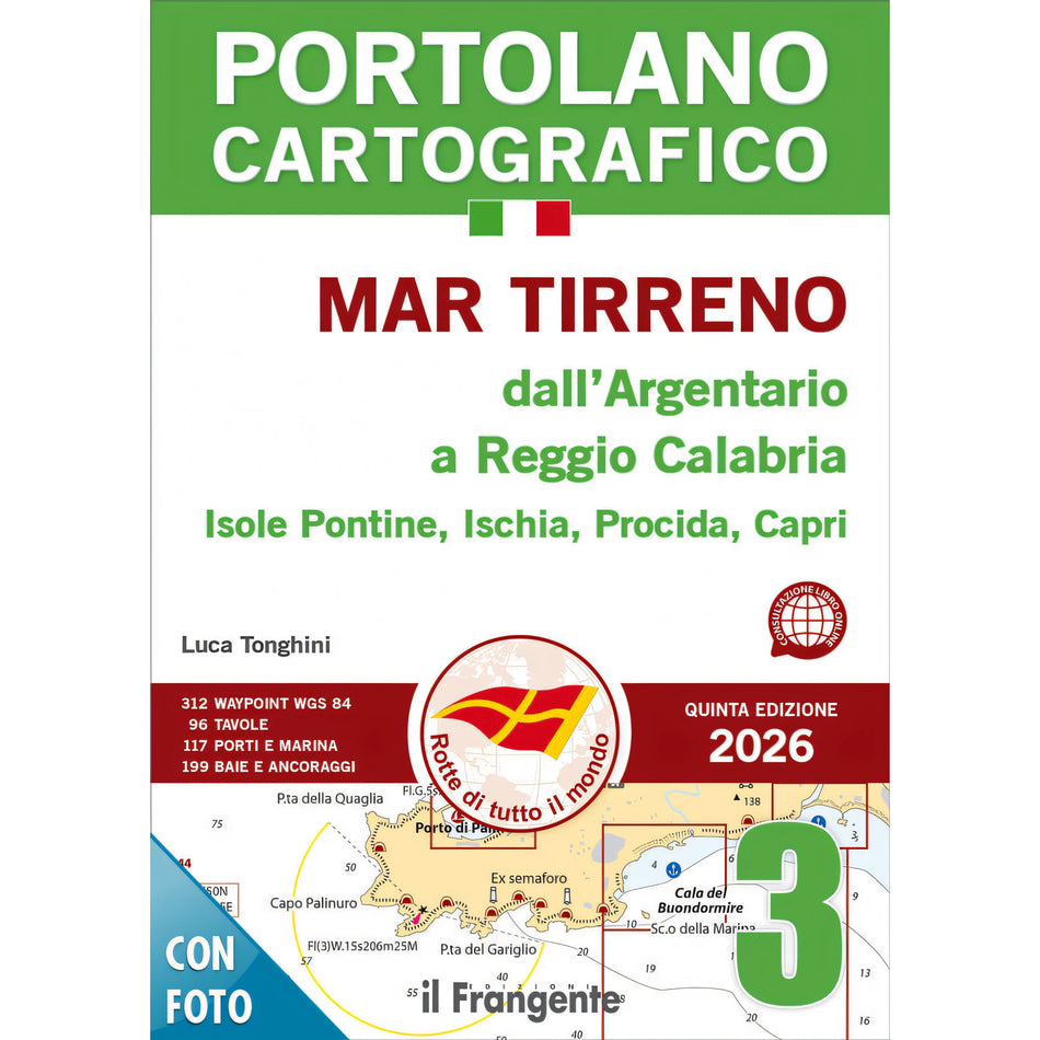 Copertina Portolano cartografico 3 Mar Tirreno V edizione 2026 di Luca Tonghini, Edizioni il Frangente