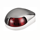 Fanale di coperta nautico inox lucido con lente rossa 112,5° di prua, forma compatta ovale | Onautica