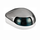 Fanale di coperta inox verde 112,5° con lente turchese e base bianca, forma ovale arrotondata | Onautica