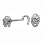 Gancetto ottone cromato con piastra ovale e occhiello, finitura argento lucida, set completo | Onautica