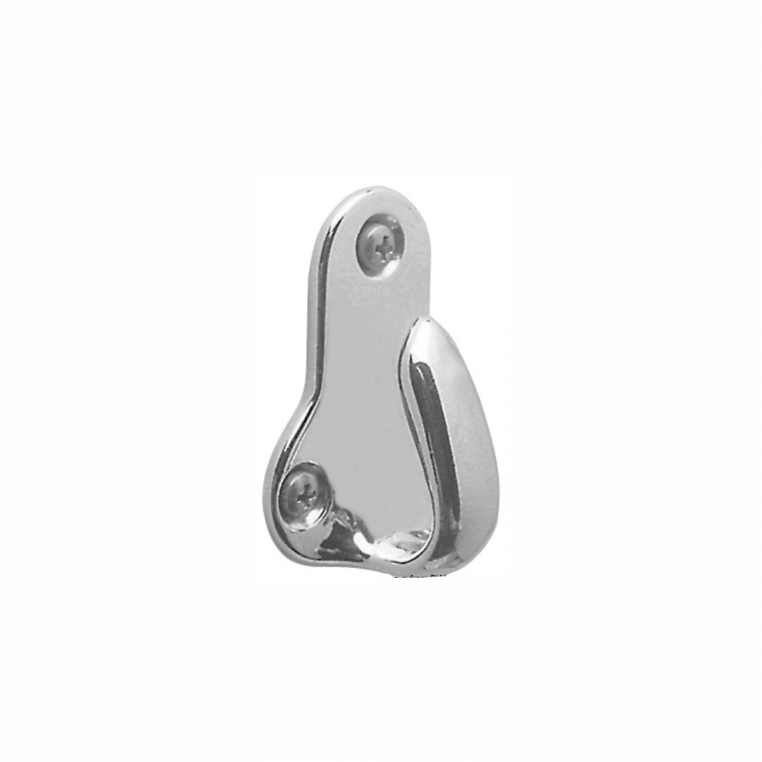 Gancetto in ottone cromato lucido 45x33 mm, forma arrotondata con due viti a croce | Onautica