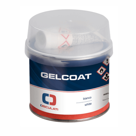Barattolo Osculati Gelcoat bianco bicomponente 200g con catalizzatore incluso nel coperchio trasparente | Onautica