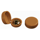 Coprivite a cappuccio tondo in plastica teak con coperchio apribile, rivela vite dorata sottostante Ø 3,5-4,2mm | Onautica