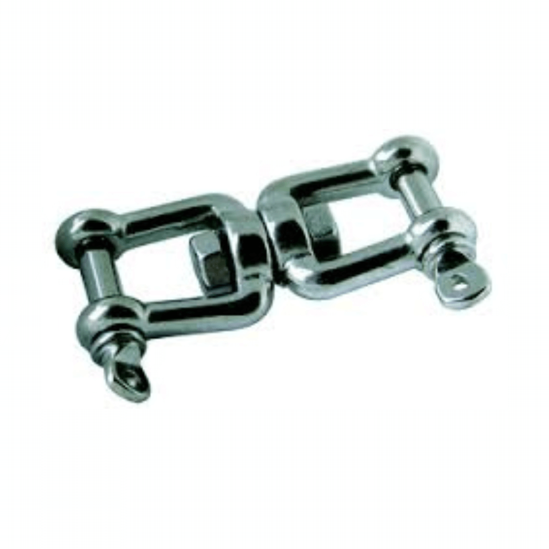 Girella forcella-forcella Ø 6mm in acciaio inox AISI316 lucido, doppia ganascia con perno | Onautica
