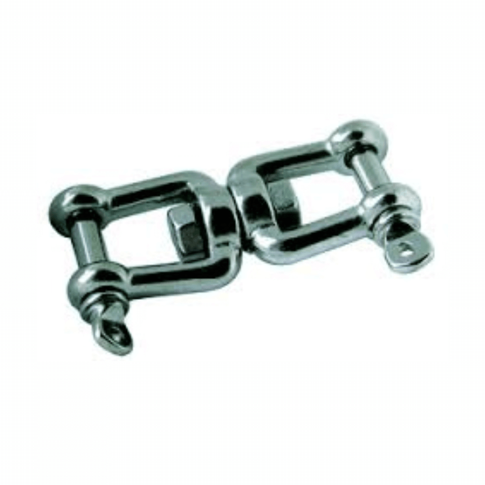 Girella forcella-forcella Ø 8mm in acciaio inox AISI316 lucido, doppia giunzione girevole | Onautica