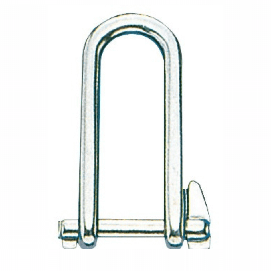 Grillo inox a scatto Ø 6 mm forma allungata con perno di sicurezza, acciaio lucido | Onautica