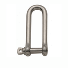 Grillo extra lungo Ø 8 mm in acciaio inox argento, forma D allungata con perno filettato | Onautica