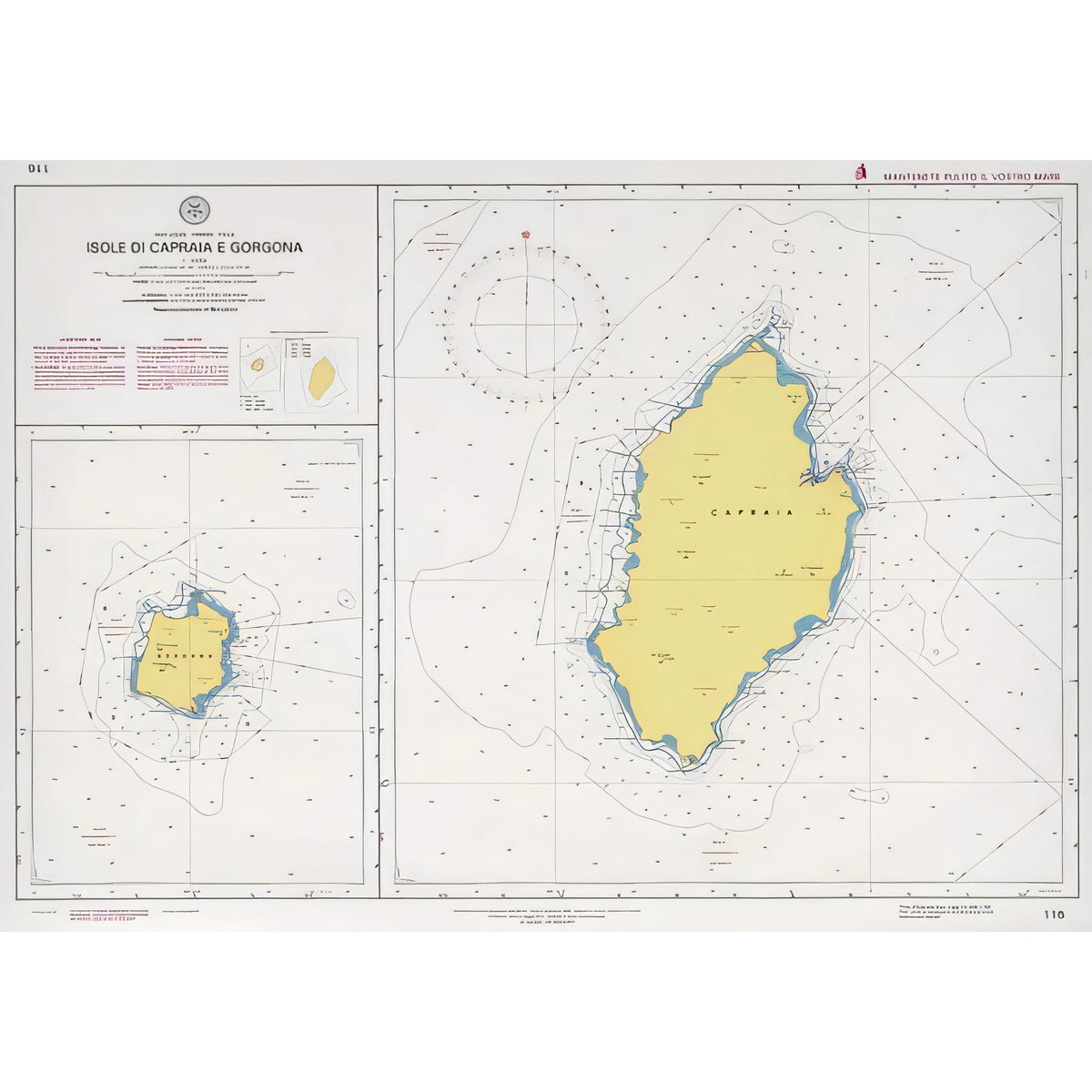 Carta nautica IIM 116 Isole di Capraia e Gorgona – Istituto Idrografico della Marina