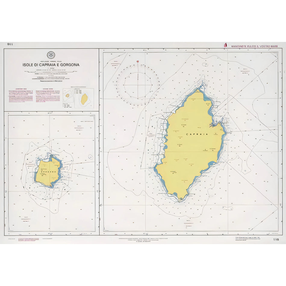 Carta nautica IIM 116 Isole di Capraia e Gorgona – Istituto Idrografico della Marina