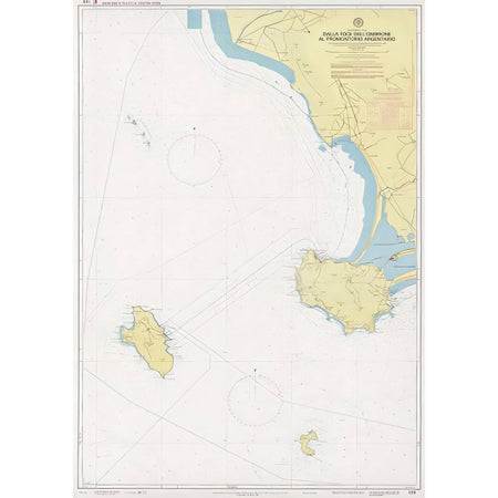 Carta nautica IIM 122 Dalla Foce dell’Ombrone al Promontorio Argentario – Istituto Idrografico della Marina