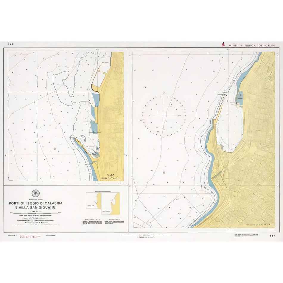 Carta nautica IIM 145 Porti di Reggio Calabria e Villa San Giovanni – Istituto Idrografico della Marina