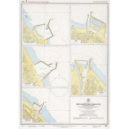 Carta nautica IIM 214 Porti minori dell’Adriatico – da Giulianova a Pesaro – Istituto Idrografico della Marina