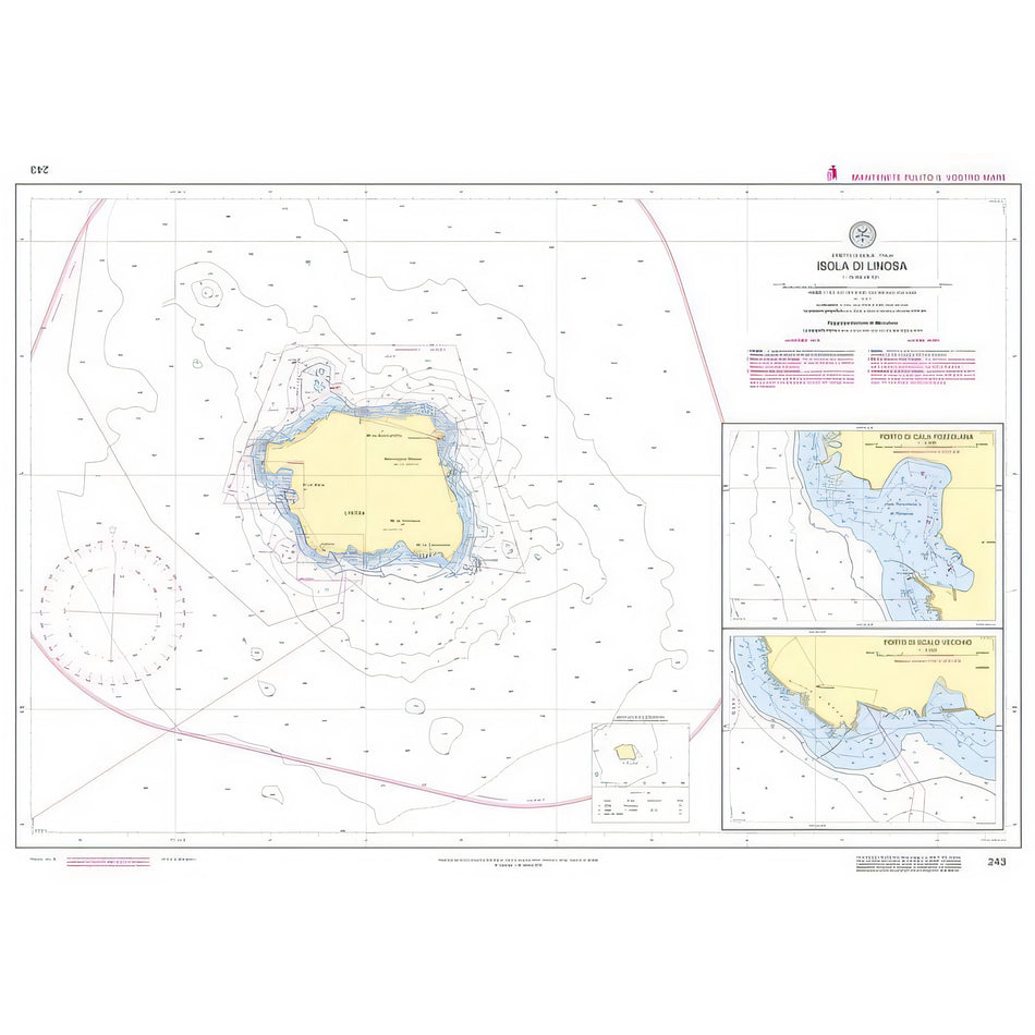 Carta nautica IIM 243 Isola di Linosa – Istituto Idrografico della Marina