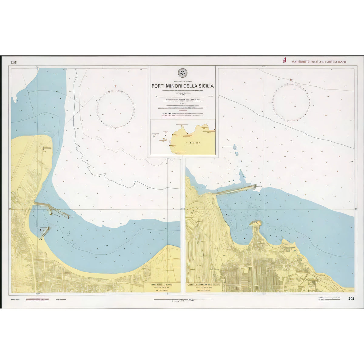 Carta nautica IIM 252 Porti minori della Sicilia – San Vito Lo Capo – Castellammare del Golfo – Istituto Idrografico della Marina