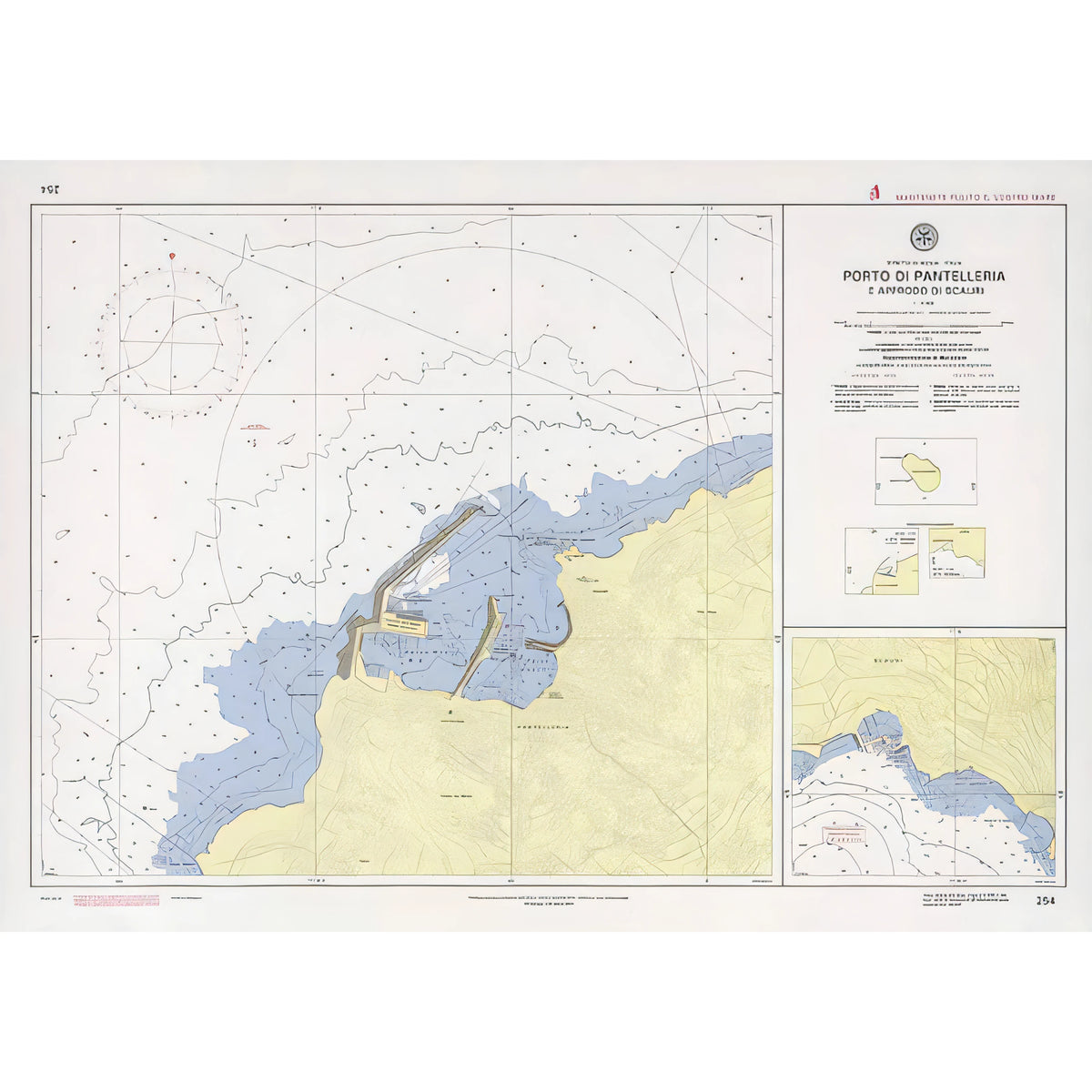 Carta nautica IIM 254 Porto di Pantelleria e approdo di Scauri – Istituto Idrografico della Marina